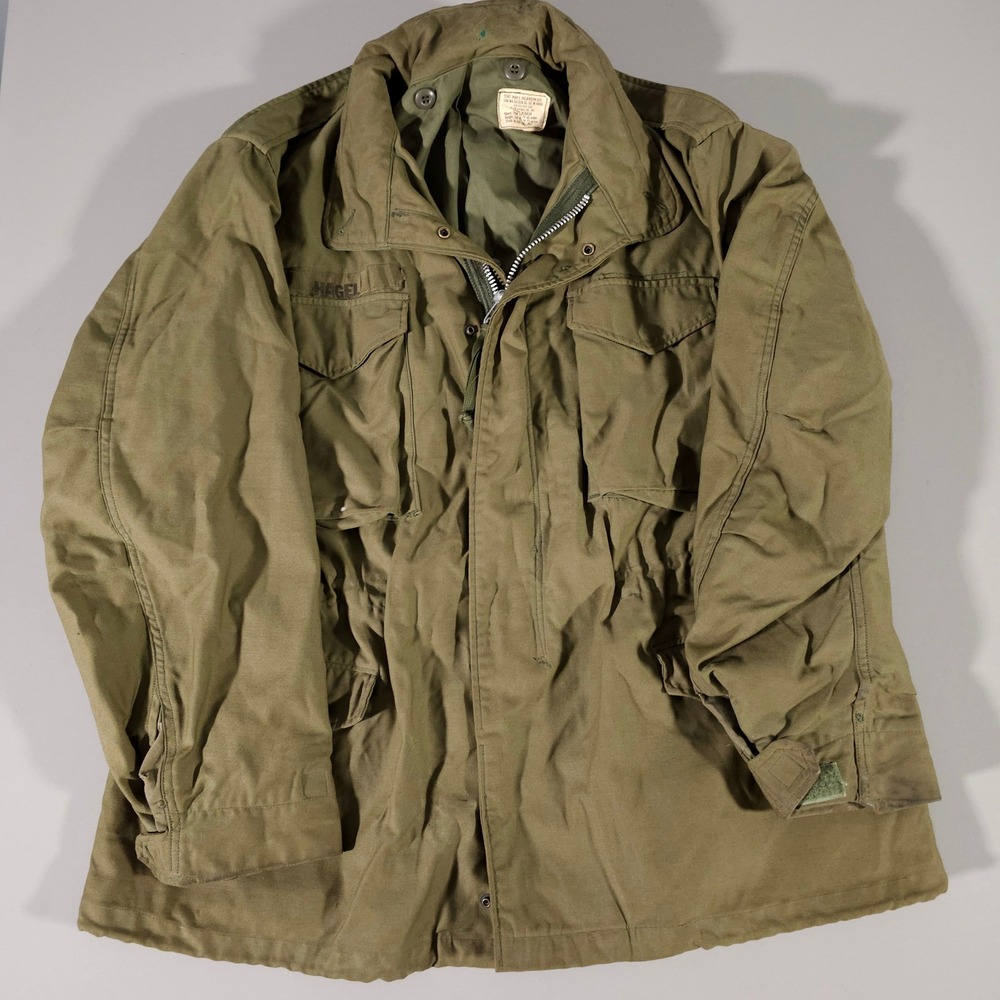 Allen Overall Co. M-65 Field Coat Mens Large Regular Olive Green OG-107 Vintage